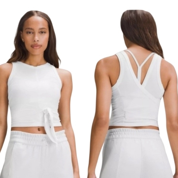 Lululemon Athletica Pure White Tie-Front Tank Top - Picture 2 of 10